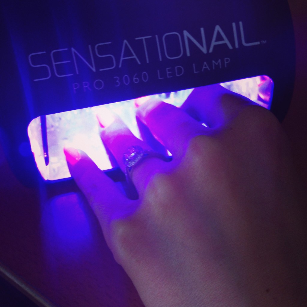 Nails under lamp for one minute