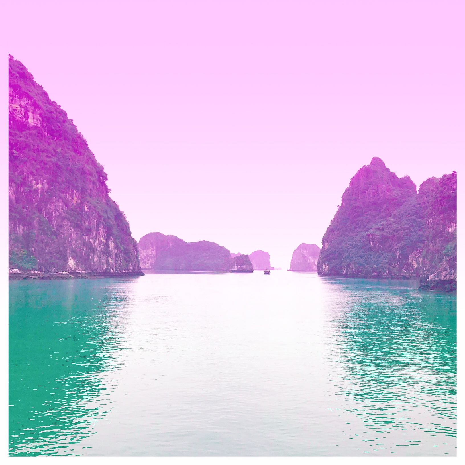 Halong Bay in Pink and Emerald